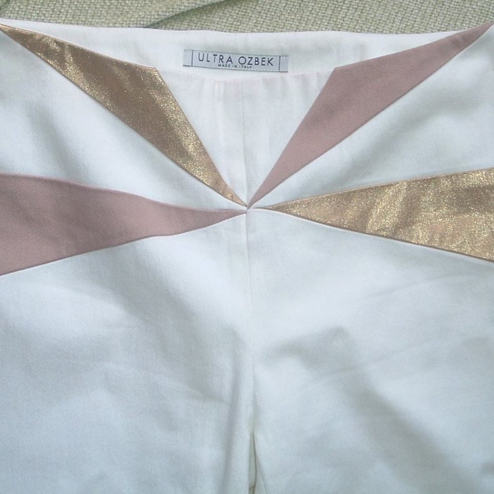 Vintage Ultra Ozbek white gold cotton pants Italy 4